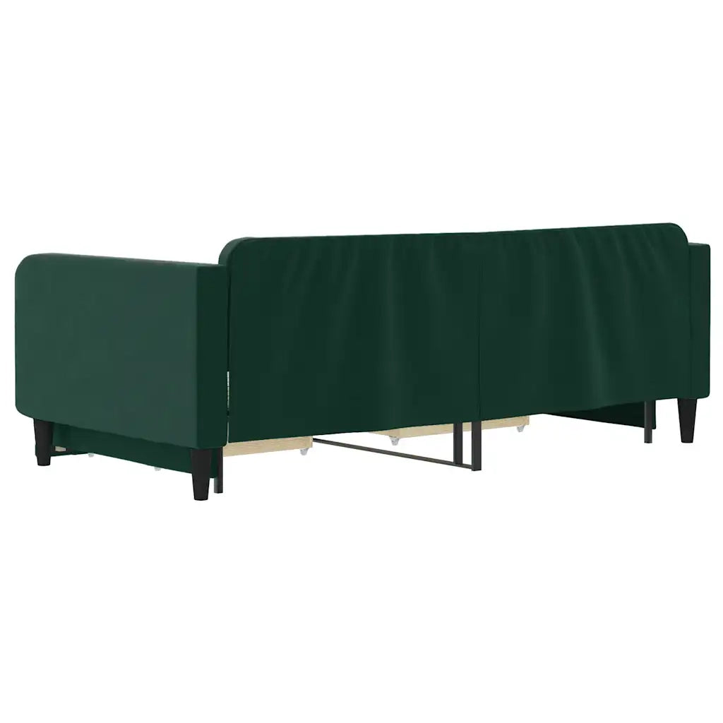 vidaXL Divano Letto Estraibile Cassetti Verde Scuro 100x200cm Velluto