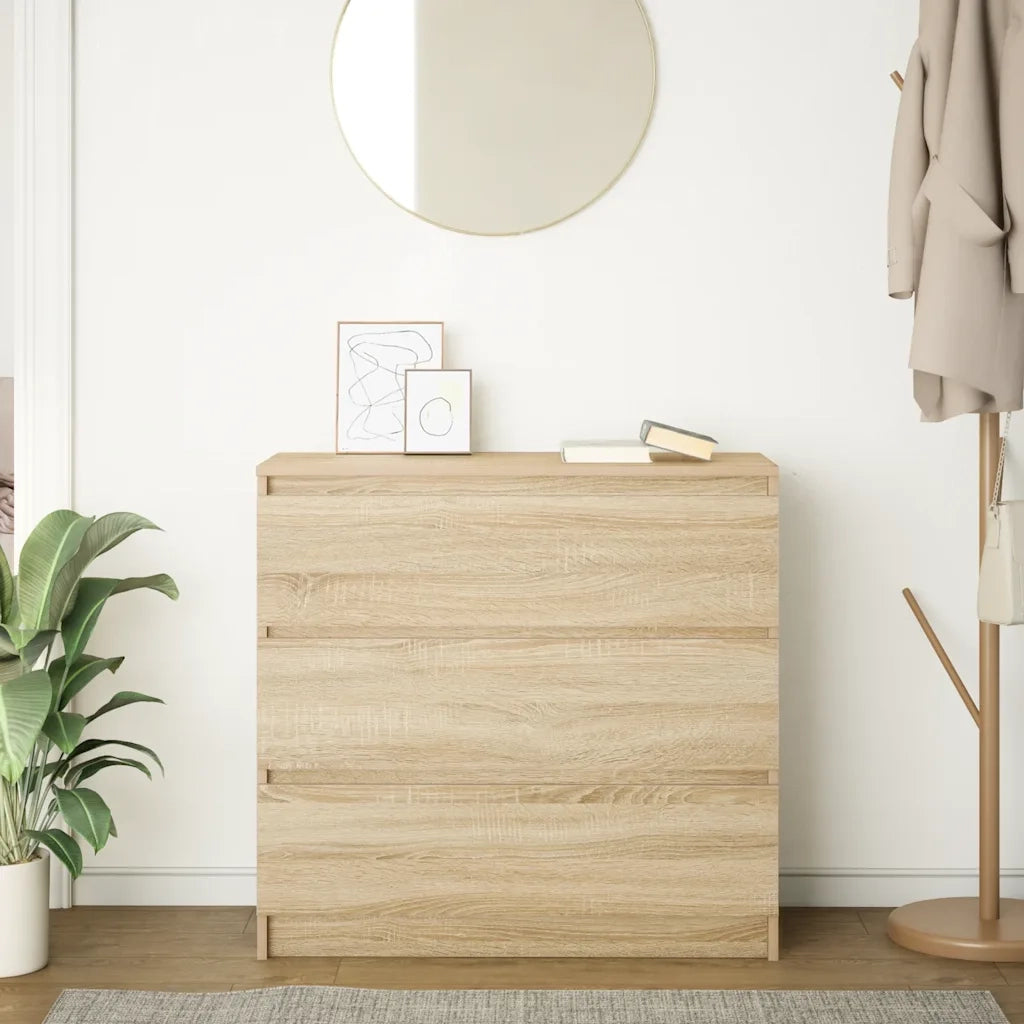 Credenza Rovere Sonoma 80x35x76 cm in Legno Multistrato 861735