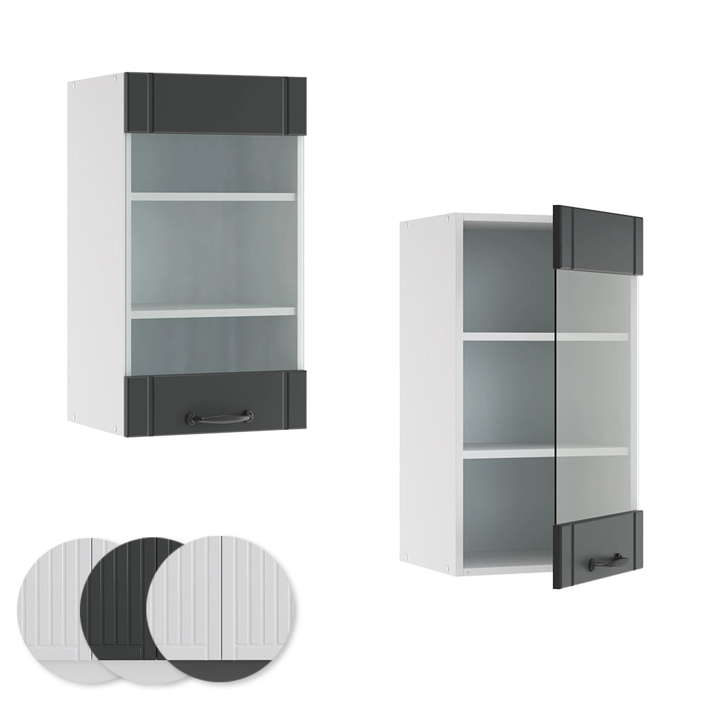 Vicco Mobile da cucina in vetro Antracite casa di campagna 40 cm