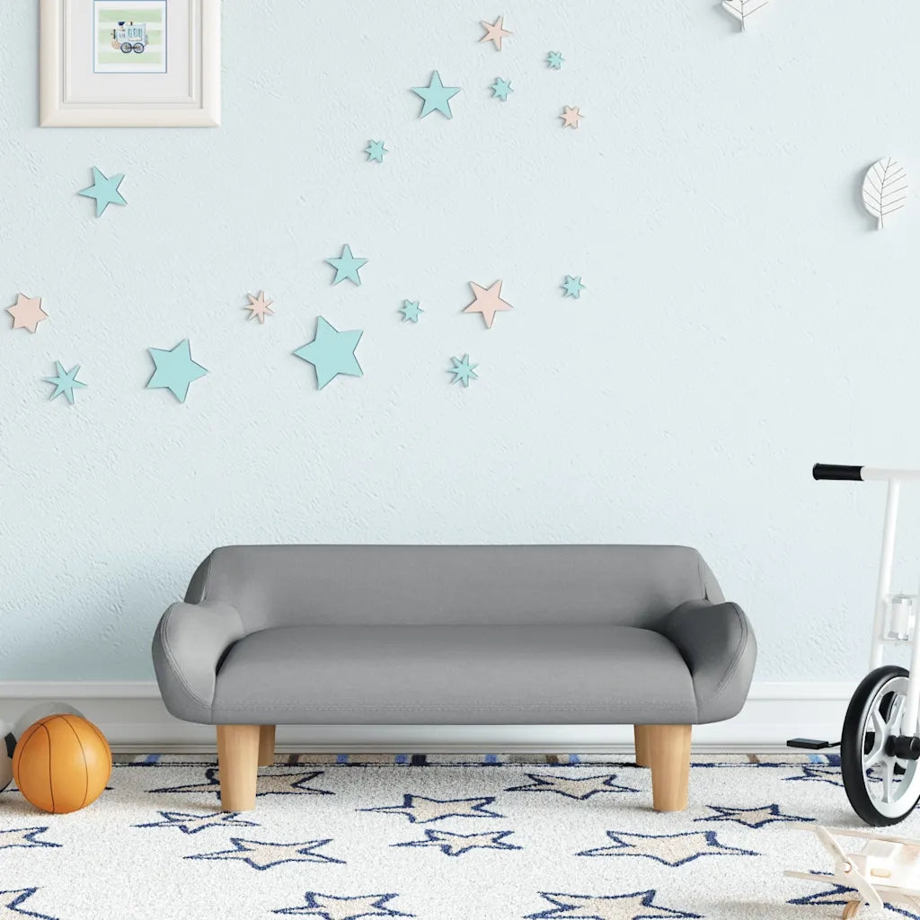Divano per Bambini Grigio Chiaro 70x40x24 cm in Tessuto