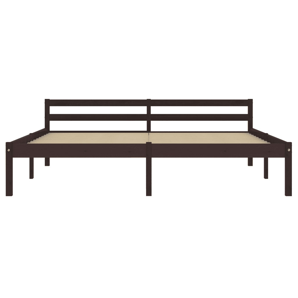 Giroletto senza Materasso Marrone Scuro 160x200 cm Legno Pino 283206