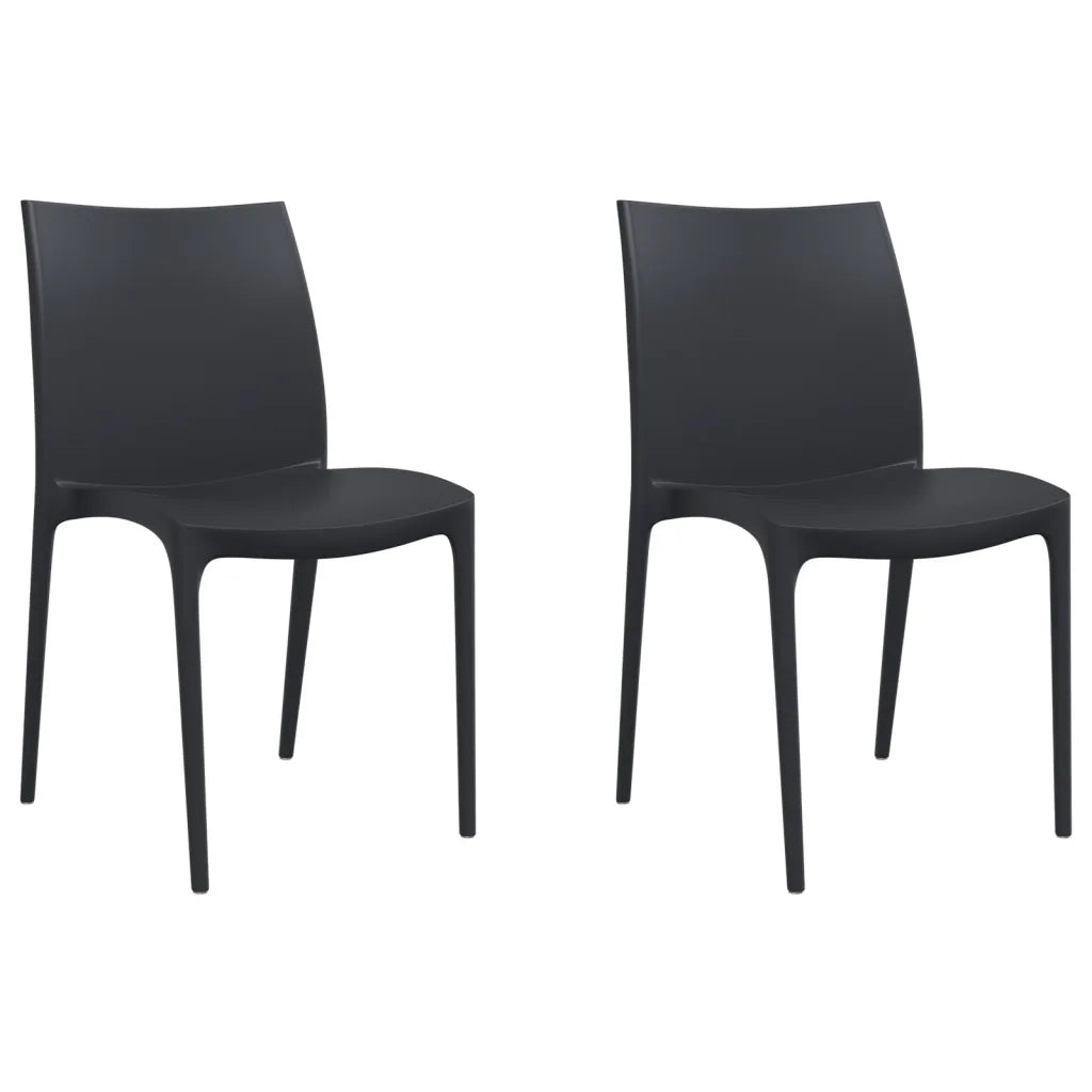 Sedie da Giardino 2 pz Antracite 50x46x80 cm in Polipropilenecod mxl 70697