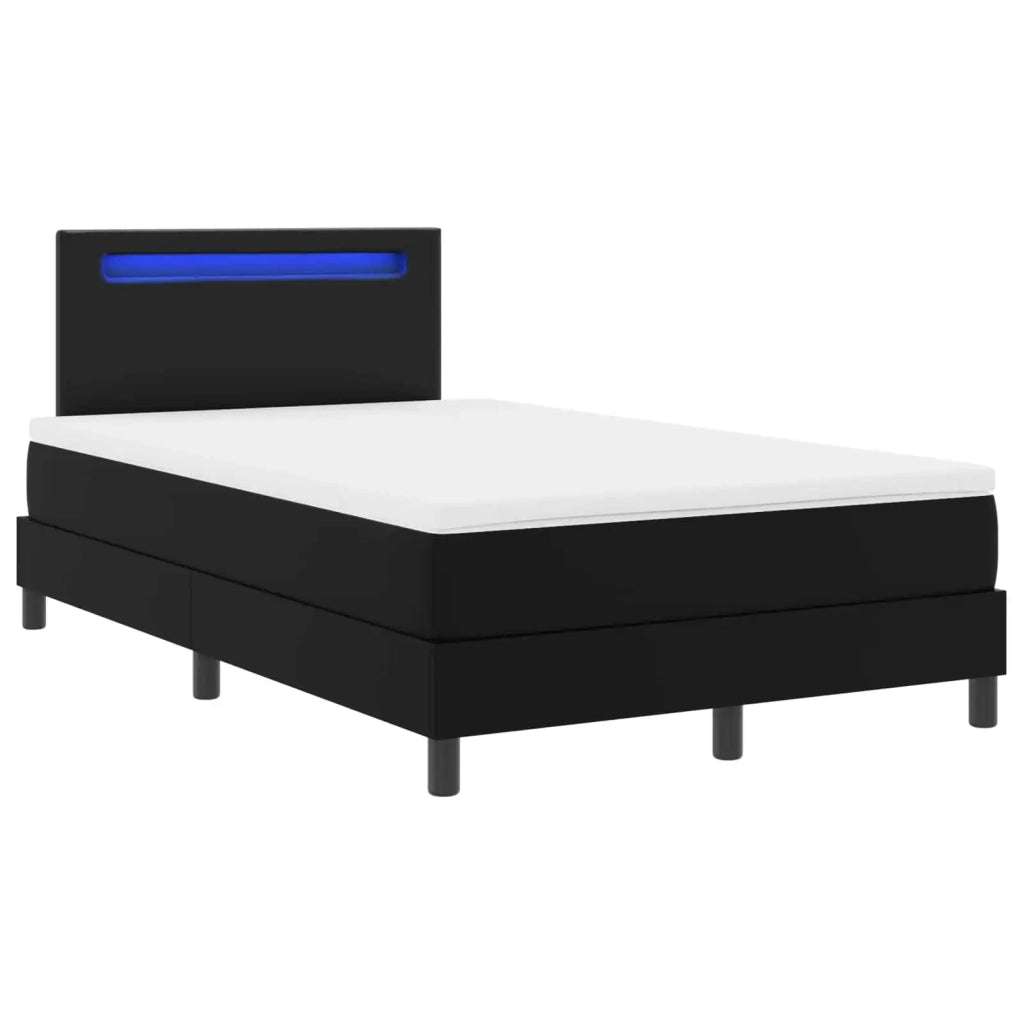 Letto a molle con materasso Nero 120 x 200 cm Pelle sintetica 3339044