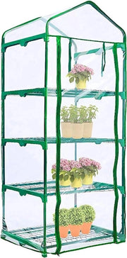 Copertura di Ricambio per Serra a 4 Livelli 160cm x 70cm x 50cm in PVC trasparente con Porta a Zip Roll Up per Protezione dal Gelo e dal Vento per Piante