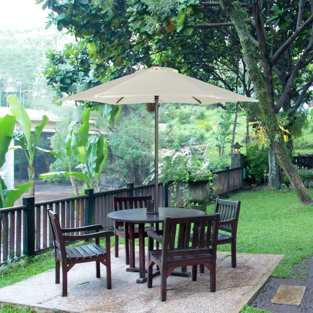 Ombrellone da Giardino Rotondo 2x2m ¨C zephmum ¨C Beige, Alluminio