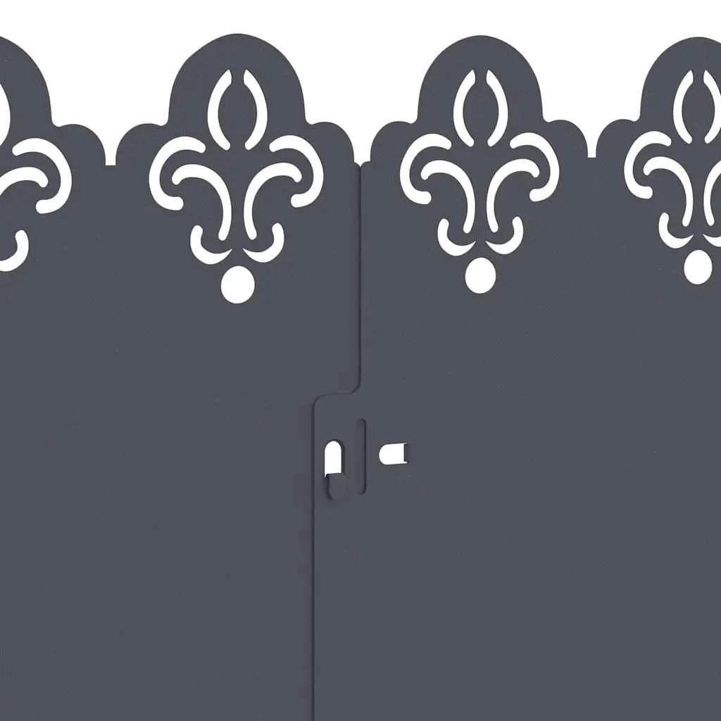 Bordure per prato 10 pcs Antracite 103 x 0,05 x 22 cm Acciaio