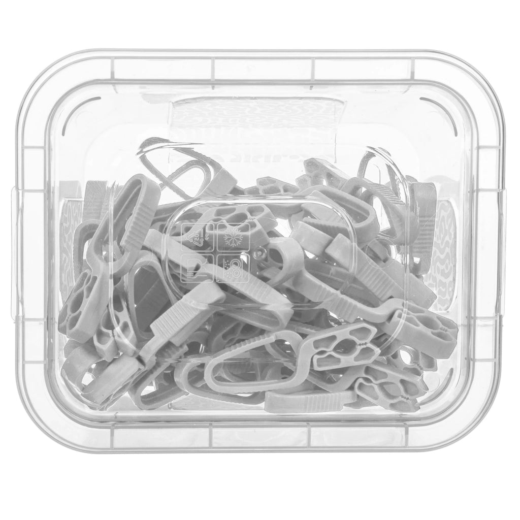 Mollette per bucato KADAX, set da 50 pezzi + contenitore con coperchio