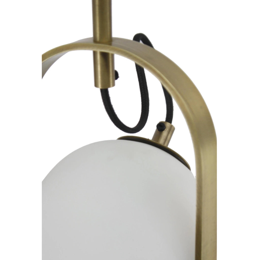 Lampada a sospensione Candace in vetro e metallo bianco