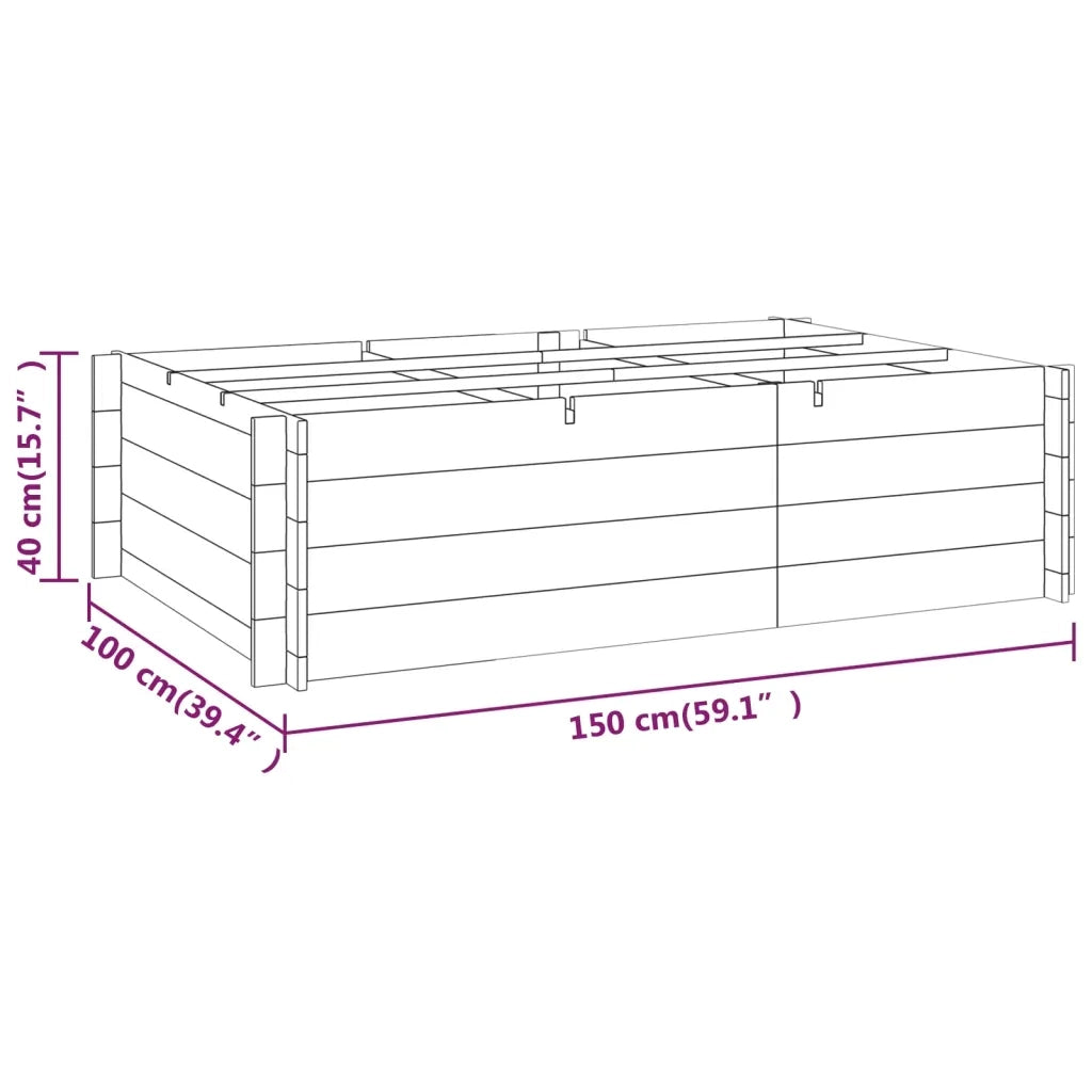 Letto Rialzato 150x100x40 cm in Legno Impregnato 41915