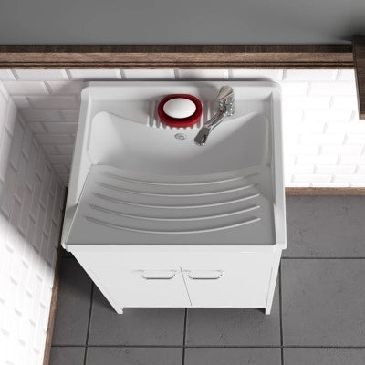 Vasca lavatoio 60x50 cm in resina bianca per interni ed esterni