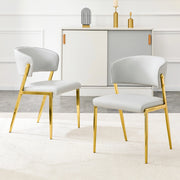 SEDIA da pranzo moderna, set da 2 pezzi, struttura in metallo, grigio chiaro