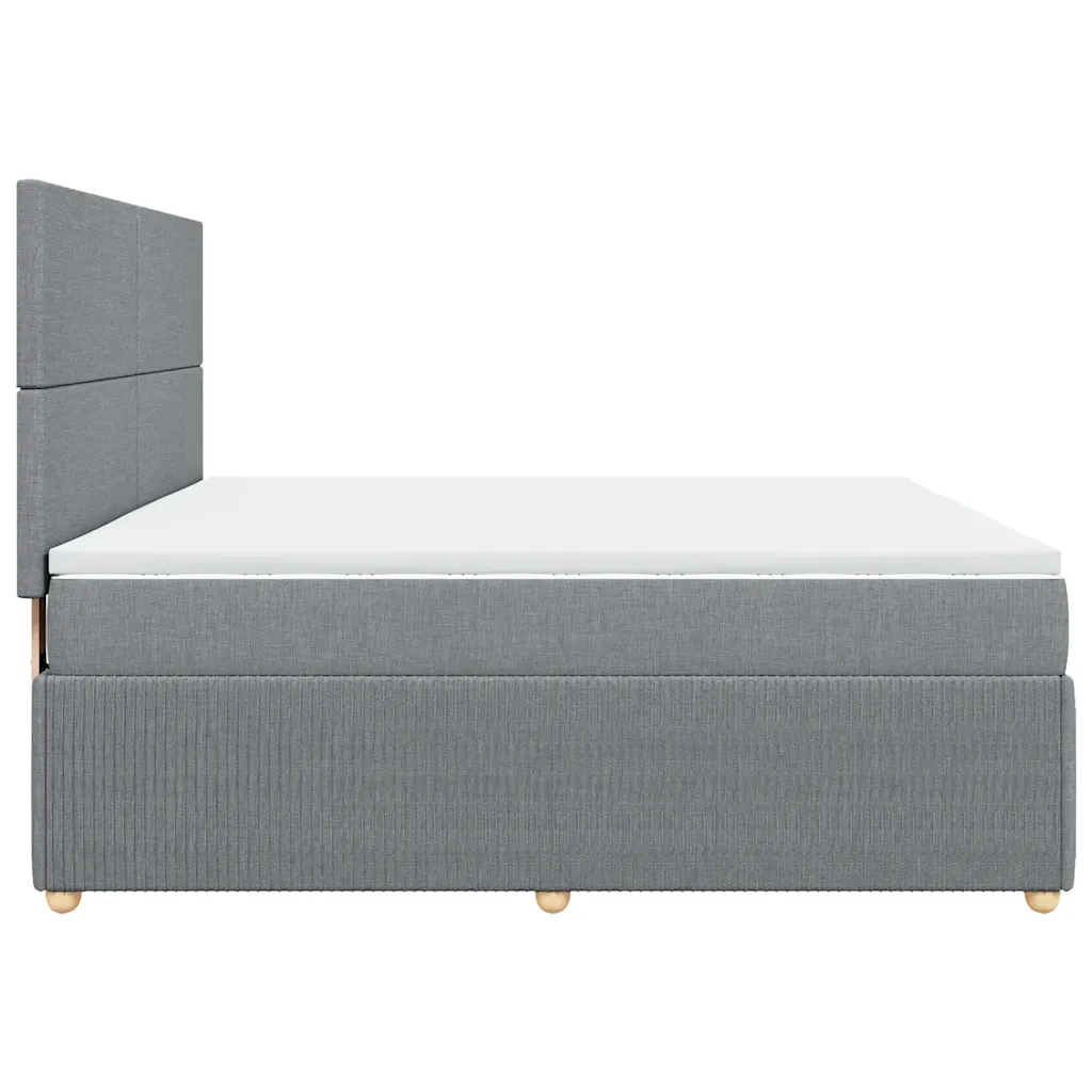 Giroletto a Molle con Materasso Grigio Chiaro180x200 cm Tessuto