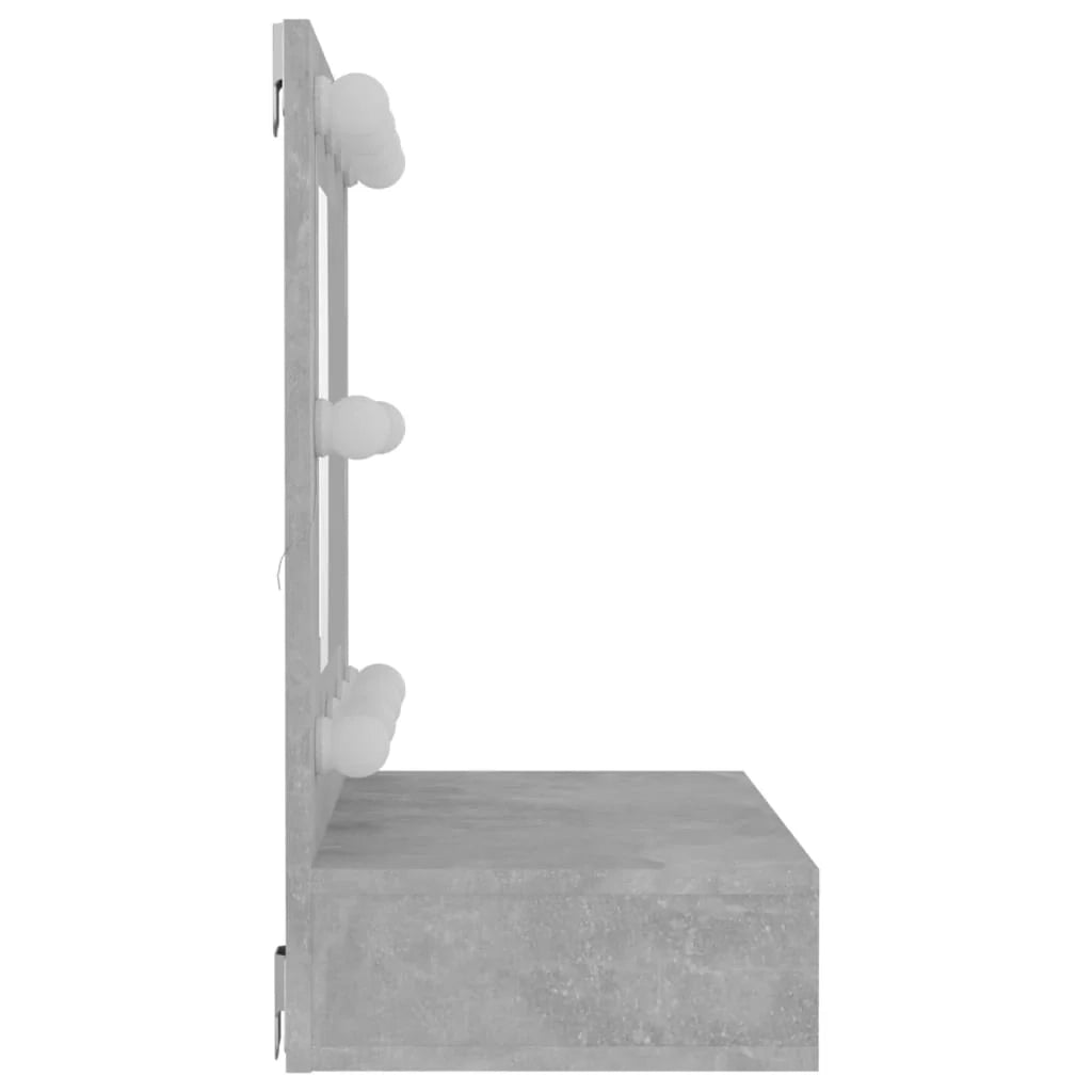 Armadio a specchio con illuminazione a LED 60 x 31,5 x 62 cm grigio 02_0006673