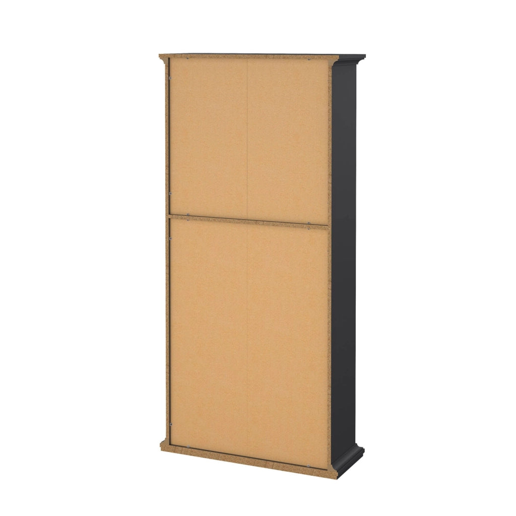Libreria Aragon, Scaffale da ufficio, Mobile portalibri, Biblioteca, 96x37 h201 cm, Grigio