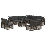 Set Divano da Giardino 13 pcs Grigio polyrattan