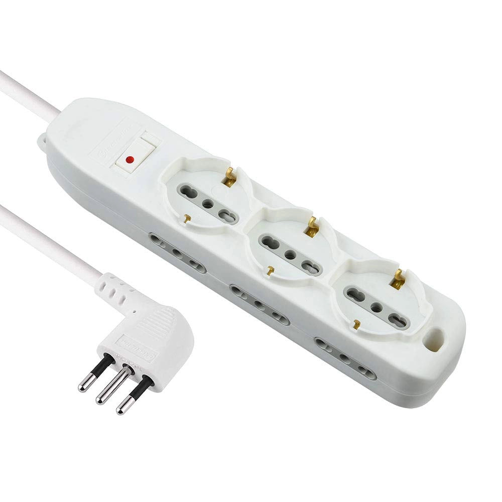 Multipresa Bipasso con Schuko con Termico Electraline Bianco Posti 9 2P