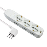 Multipresa Bipasso con Schuko con Termico Electraline Bianco Posti 9 2P