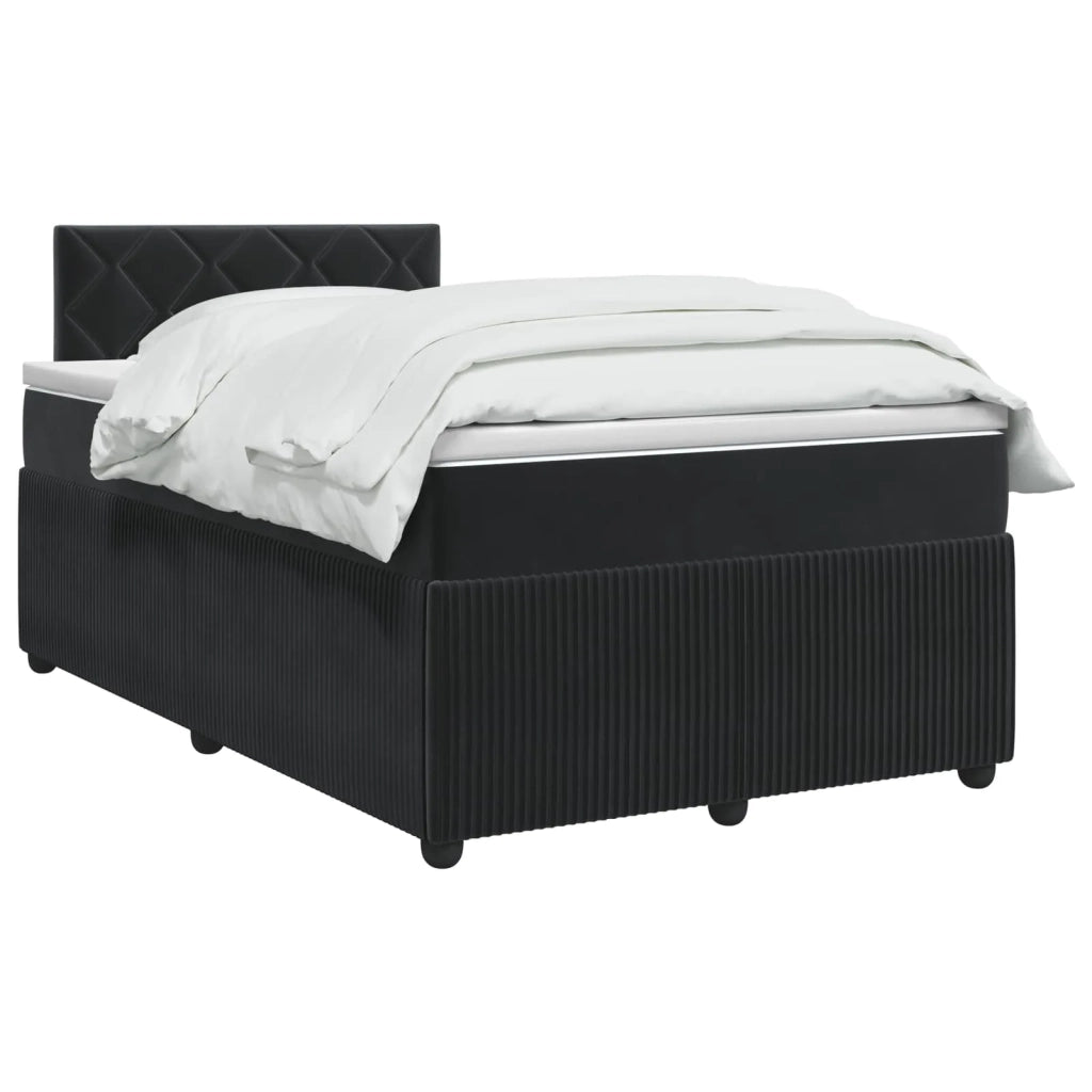 Letto box spring con materasso Nero 120 x 190 cm Velluto 3451645