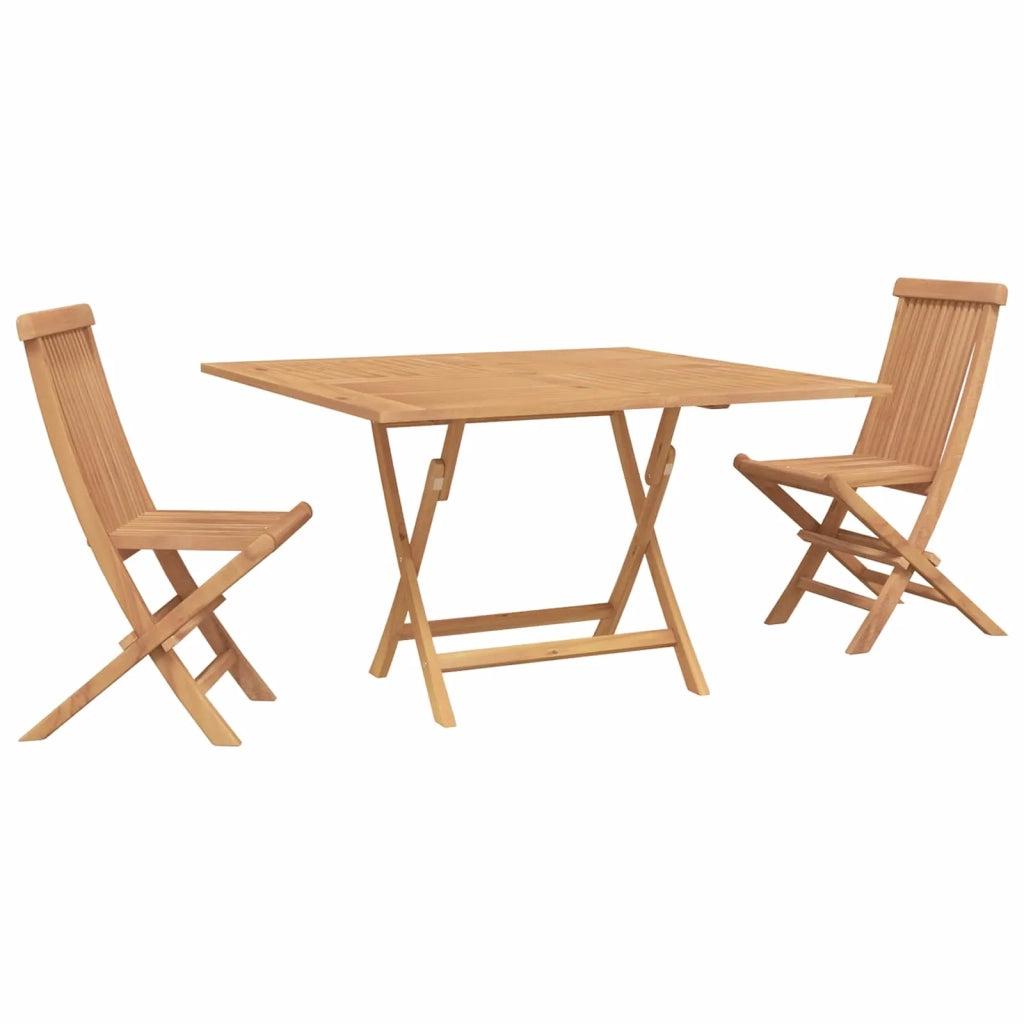 Set Bistro da Giardino 3 pcs Marrone Legno Teak Massello