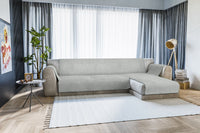 Copridivano in Poliestere con Penisola Destra Seduta 190 cm Grigio