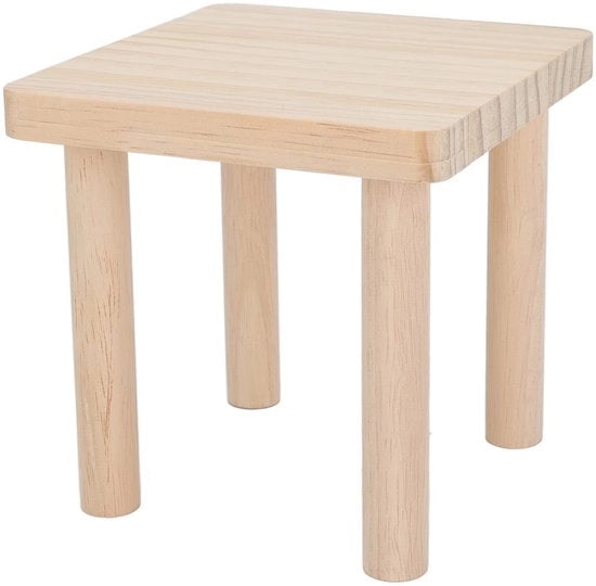 Piattaforma per Hamster in Legno - Giocattolo per Hamster - Adatto per Hamster Syriani - Caratteristiche Decorative - Dimensioni 11.5x11.5x11.5cm - Legno di Quercia di Alta Qualità - Giocattolo per Hamster