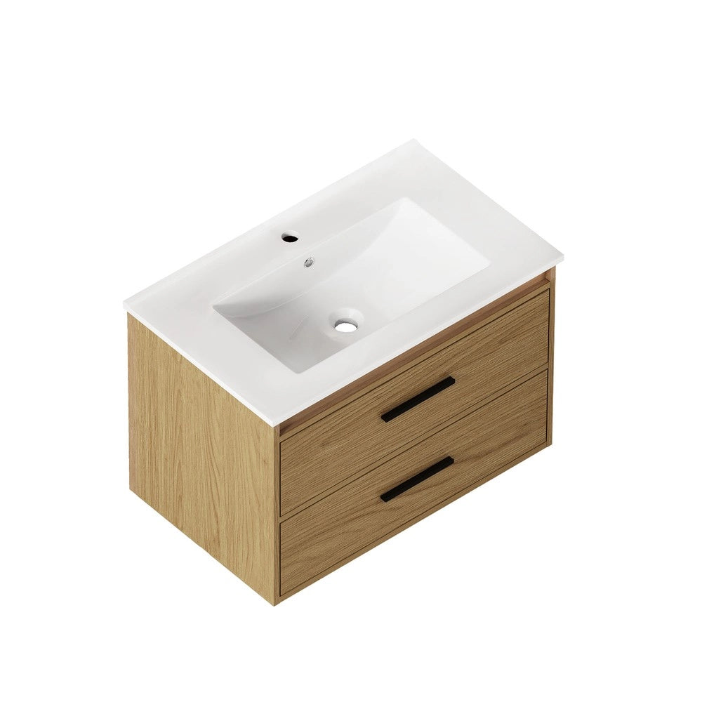Armadietto Bagno con Cassetti ¨C Xylo ¨C Rovere Chiaro, 75 cm