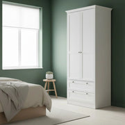 Armadio due ante e due cassetti Landwood14 colore bianco