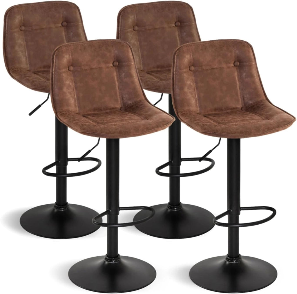 Set di 4 sgabelli da bar DENVER marrone vintage