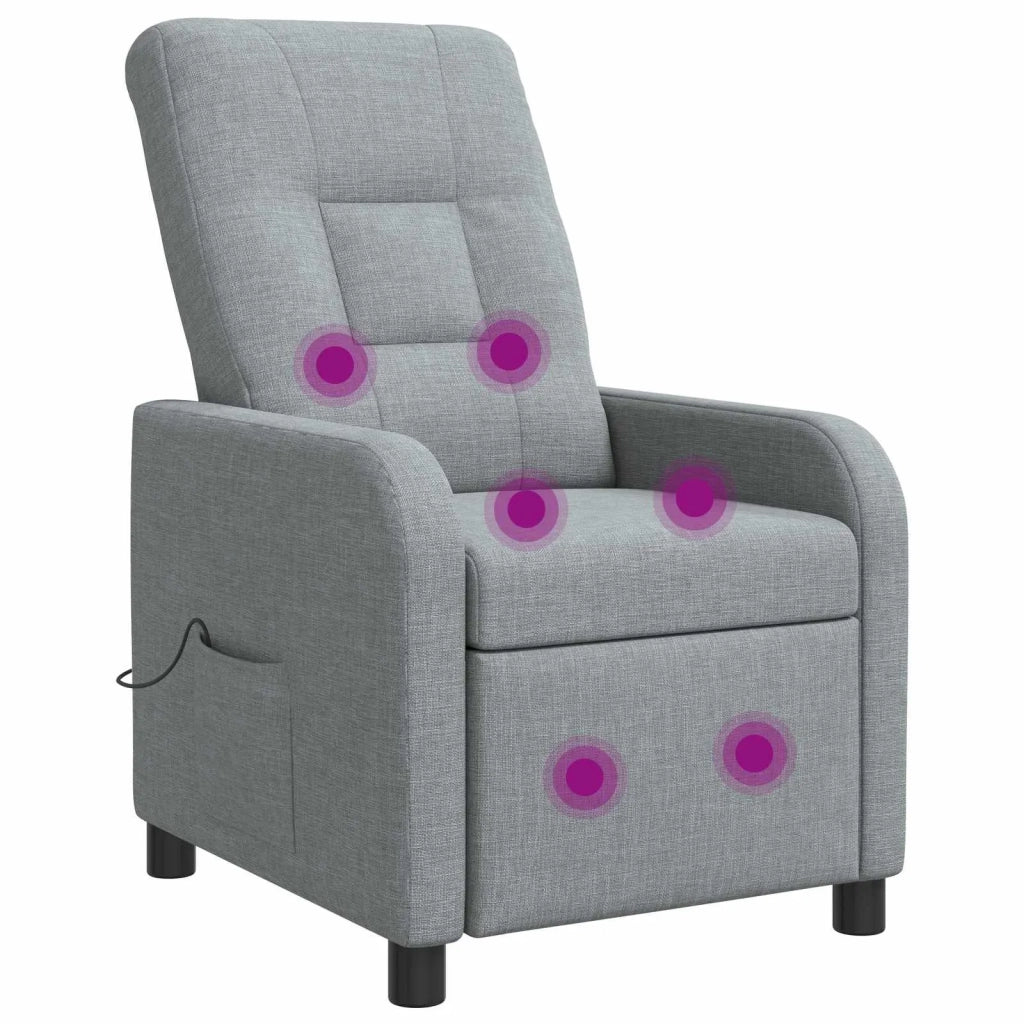 Divano Sedia-Poltrona Massaggiante Grigio Chiaro Tessuto 828416