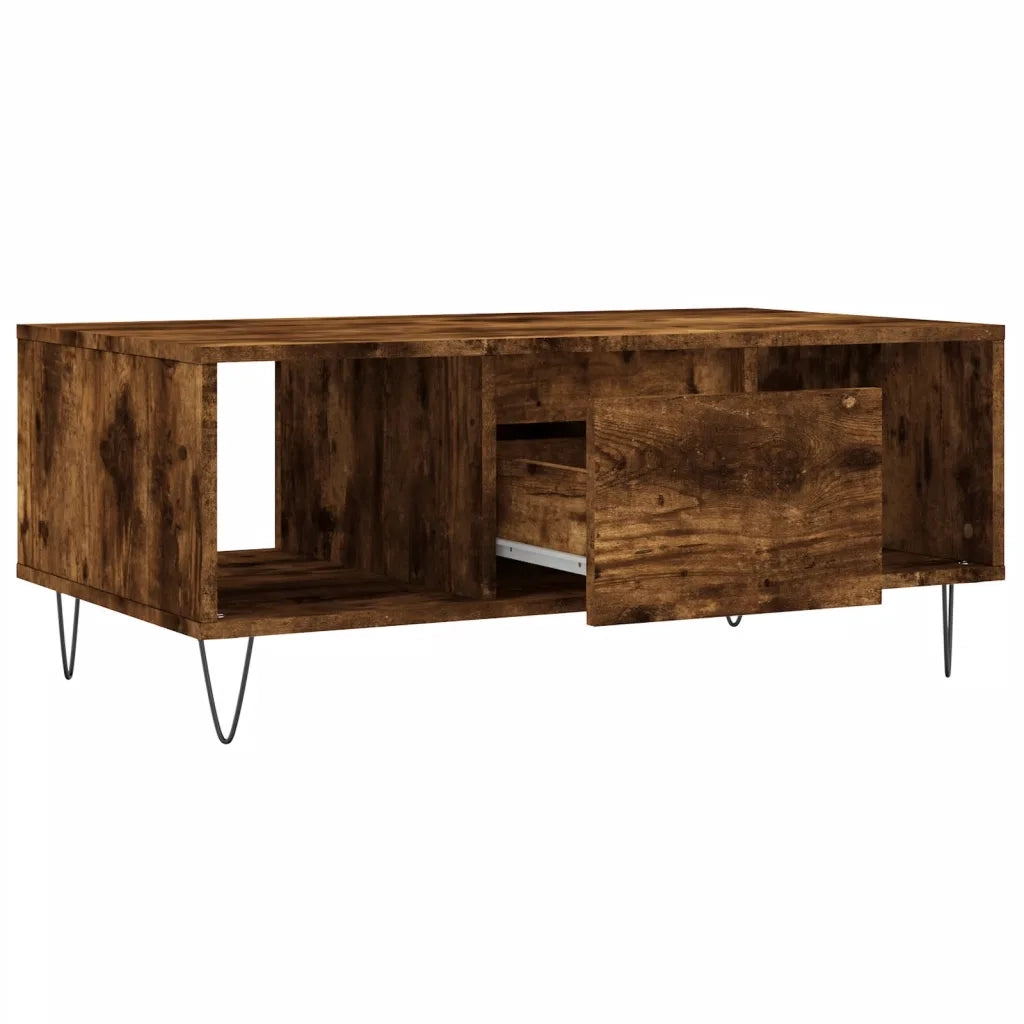 Tavolino da Salotto Rovere Fumo 90x50x36,5 cm Legno Multistrato 830593