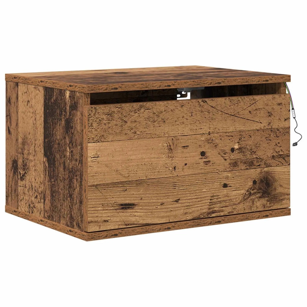 Mobiletto da Comodino | Armadio da Notte | Mobiletto da notte a parete Legno vecchio 50 x 36 x 30 cm