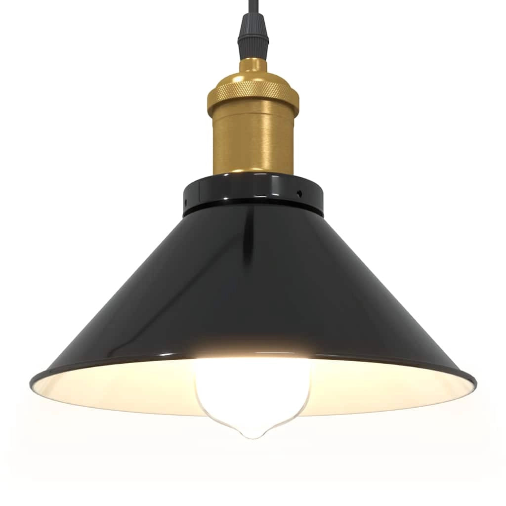 Lampada a sospensione vintage regolabile 22 x 10 cm illuminazione personalizzabile stile moderno metallo nero lucido 02_0058010