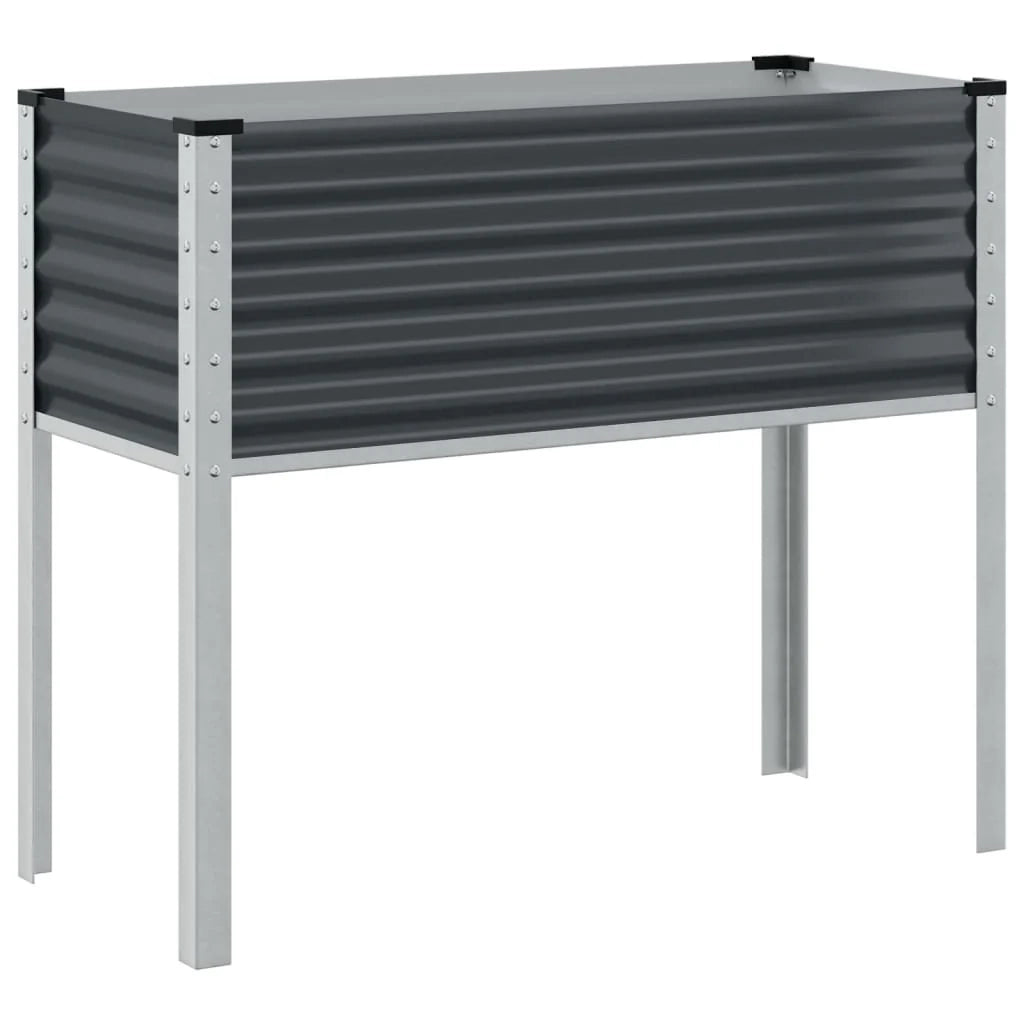 Fioriera rialzata per piante fiori terrazza giardino 100 x 41 x 90 cm acciaio antracite 02_0037271