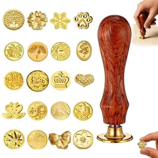 Sistema di Sigillatura a Cera Vintage - 20 Progetti Unici - Manico in Legno