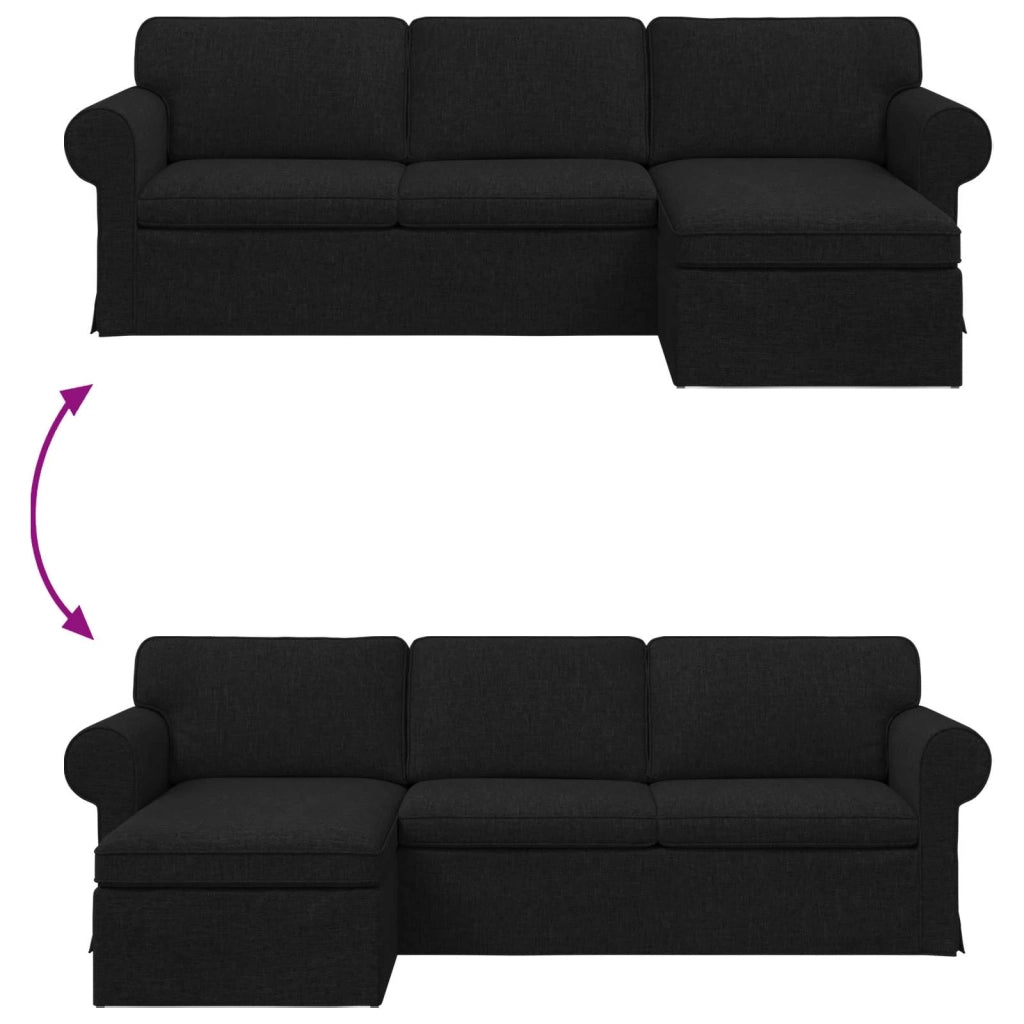 Divano Nero 245 x 138 x 80 cm Tessuto 42024343