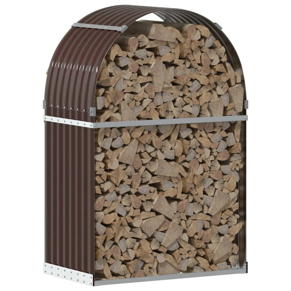 Portalegna 80 x 45 x 120 cm acciaio zincato marrone 02_0043784