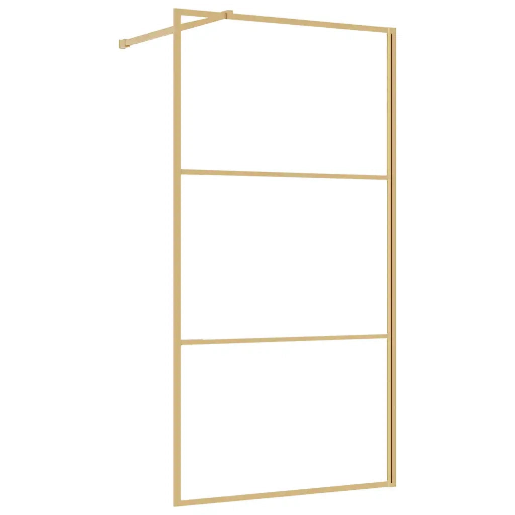 Parete per Doccia Walk-in Vetro Trasparente ESG 100x195 cm Oro 154939