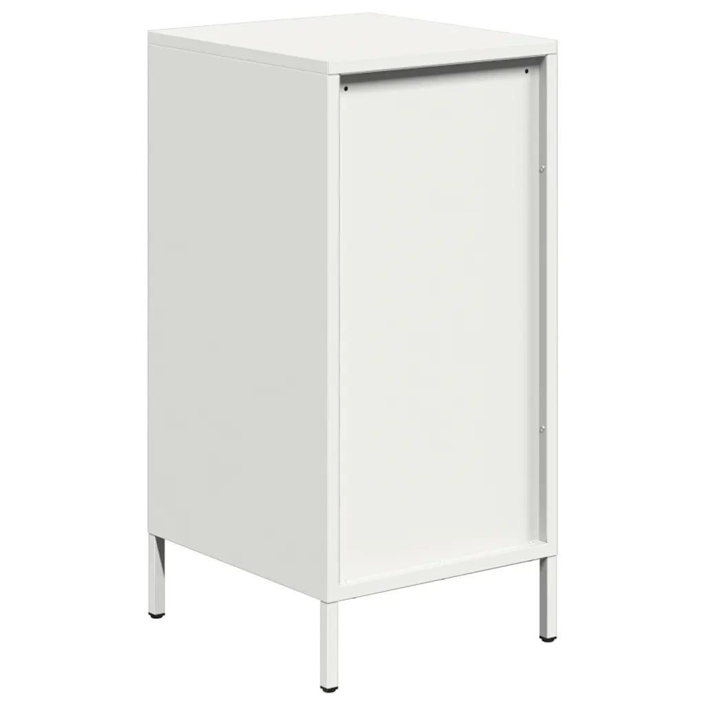 Credenza Bianca 35x39x73,5 cm in Acciaio Laminato a Freddo