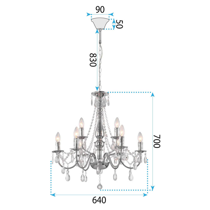 Lampada Da Soffitto Ebt016-9cp Chrome