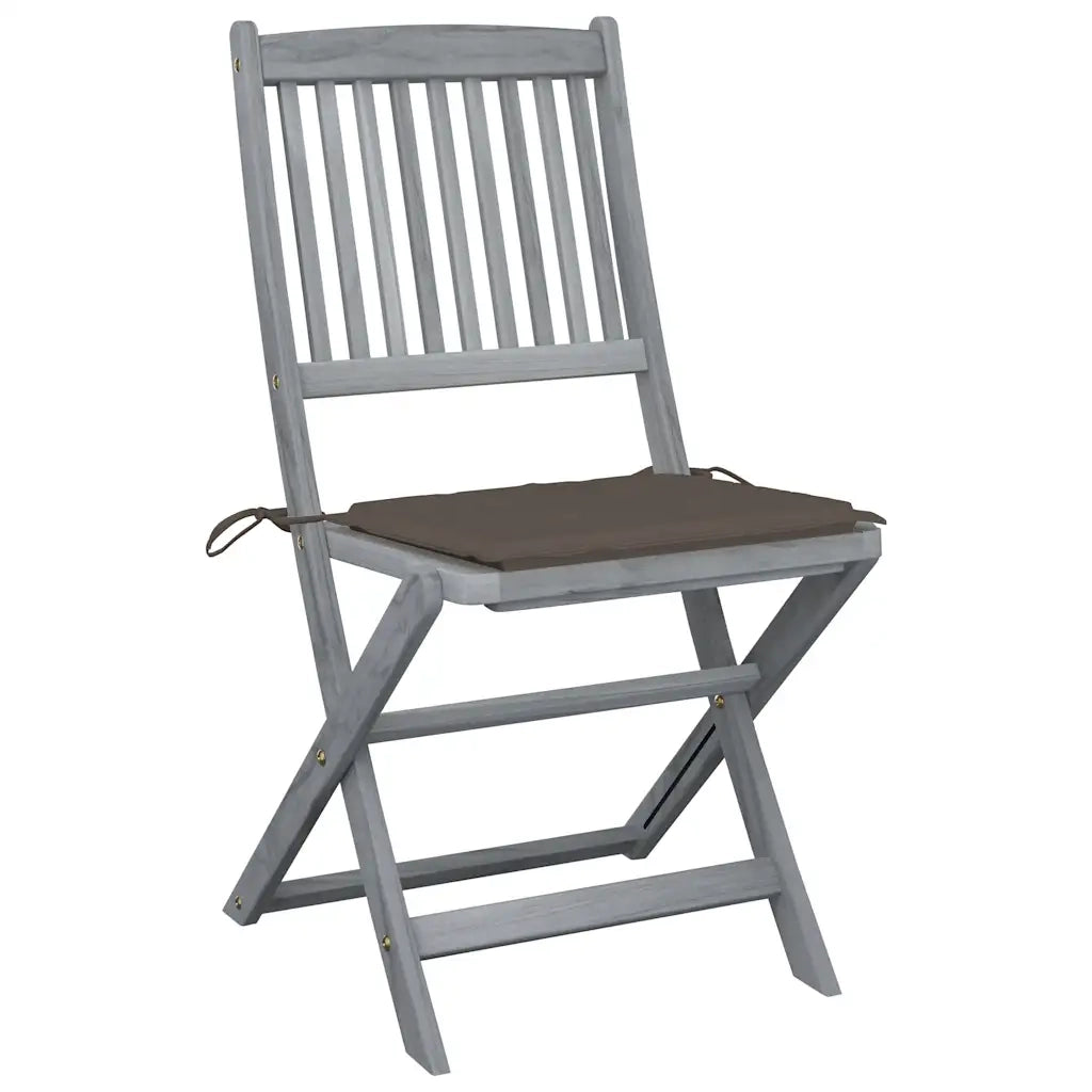 Sedie da Giardino Pieghevoli 6pz con Cuscini in Massello Acacia cod mxl 6476