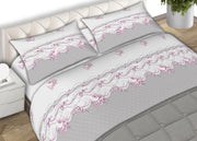 Completo Lenzuola Letto Matrimoniale 100% Cotone Made Italy In Varie Fantasie Fiorate C.N - Matrimoniale - Flowers Rosa