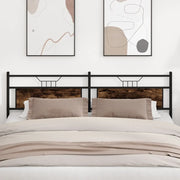 Testiera Rovere Fumo 193 cm in Legno Multistrato e Acciaio