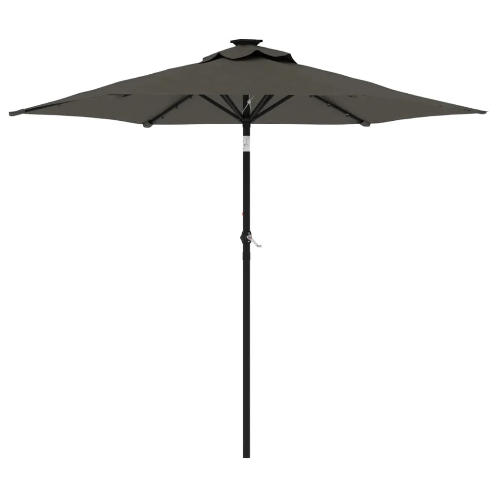 Ombrellone da giardino inclinabile con manovella 225 x 225 x 212 cm moderna protezione UV poliestere antracite 02_0056367