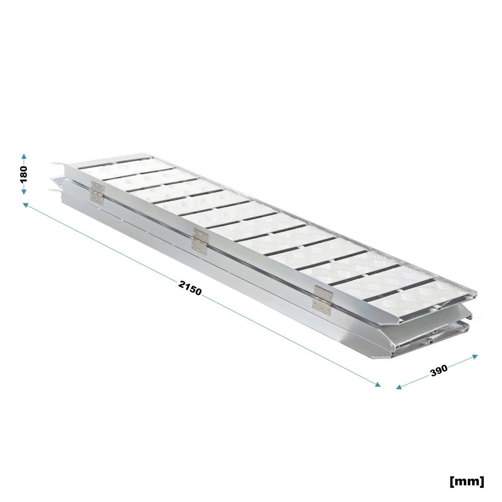 Rampa di carico ripiegabile in 3 Portata fino a 340kg/pezzo 215 cm Pedana antiscivolo