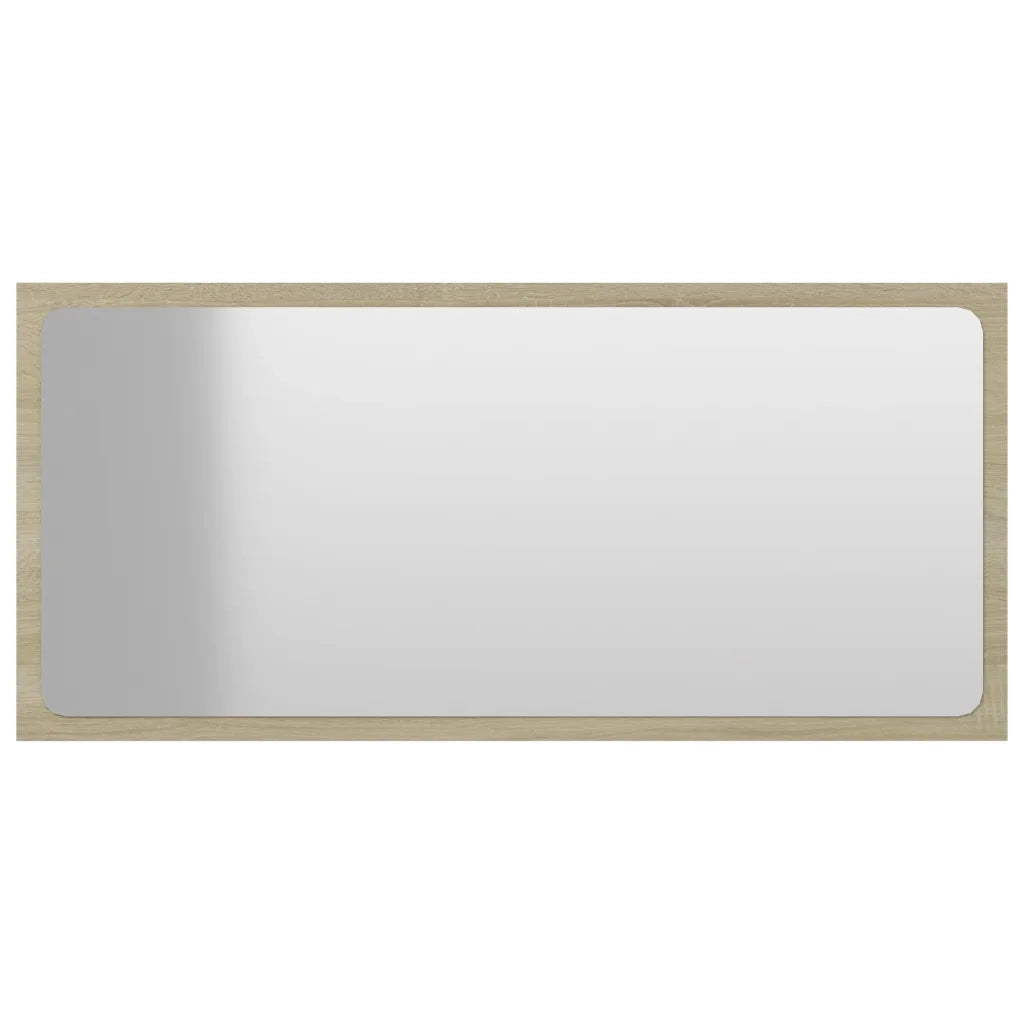 Specchio da Bagno Rovere Sonoma 80x1,5x37 cm Legno Multistrato 804617
