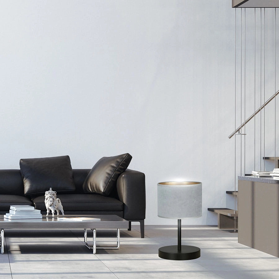 Lampada da tavolo Emibig Hilde nero/grigio E27 34cm