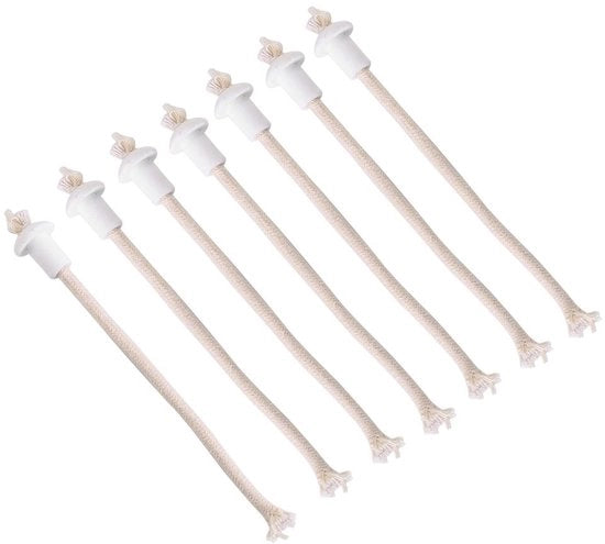 Set di 7 Candelabri in Ceramica - Manici in Cotone - Resistente al Calore - Candelabri Olio-Resistenti - Lunghezza 185mm