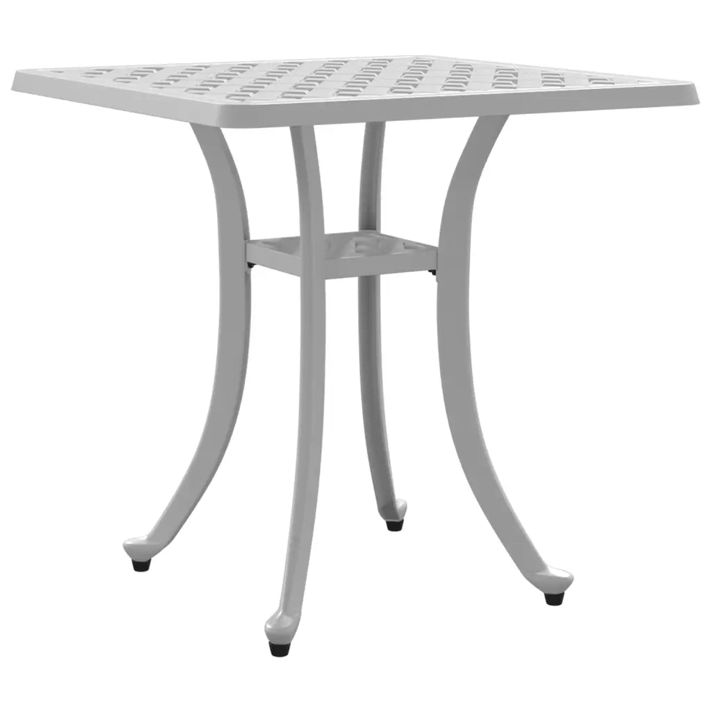 Tavolo da Giardino | Tavolino da esterno Bianco 53x53x53 cm in Alluminio Pressofuso