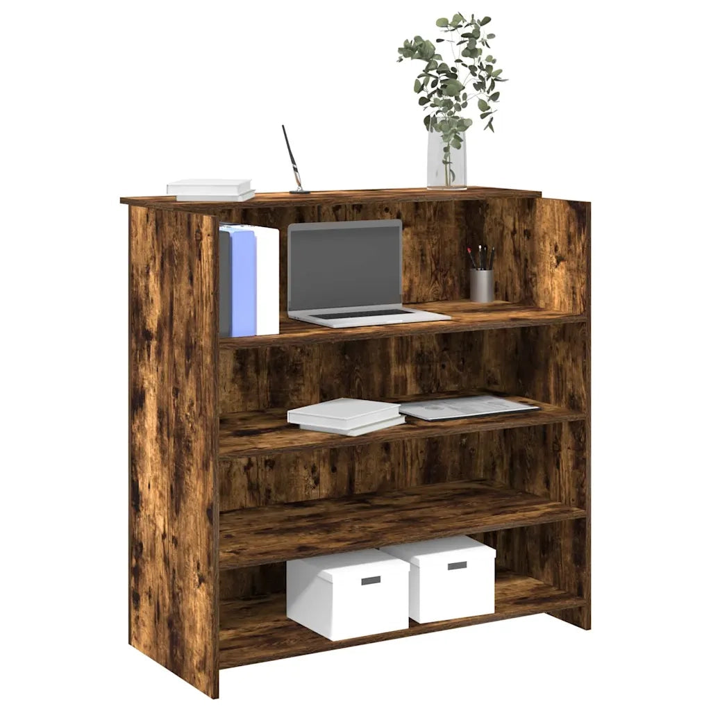 vidaXL Banco Reception Rovere Fumo 100x50x103,5cm in Legno Multistrato