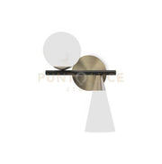 MIKADO-A Applique 2 luci struttura ottone spzzolato e vetro opale lampadine incluse E14 G9